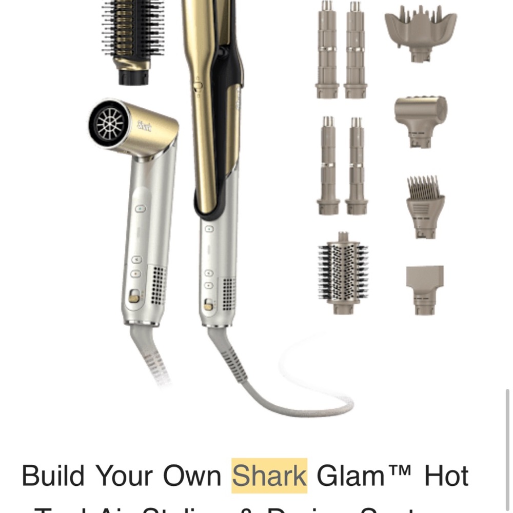 Shark Glam Hot Tool Set - Gold and White Multi-Function Hair Styler